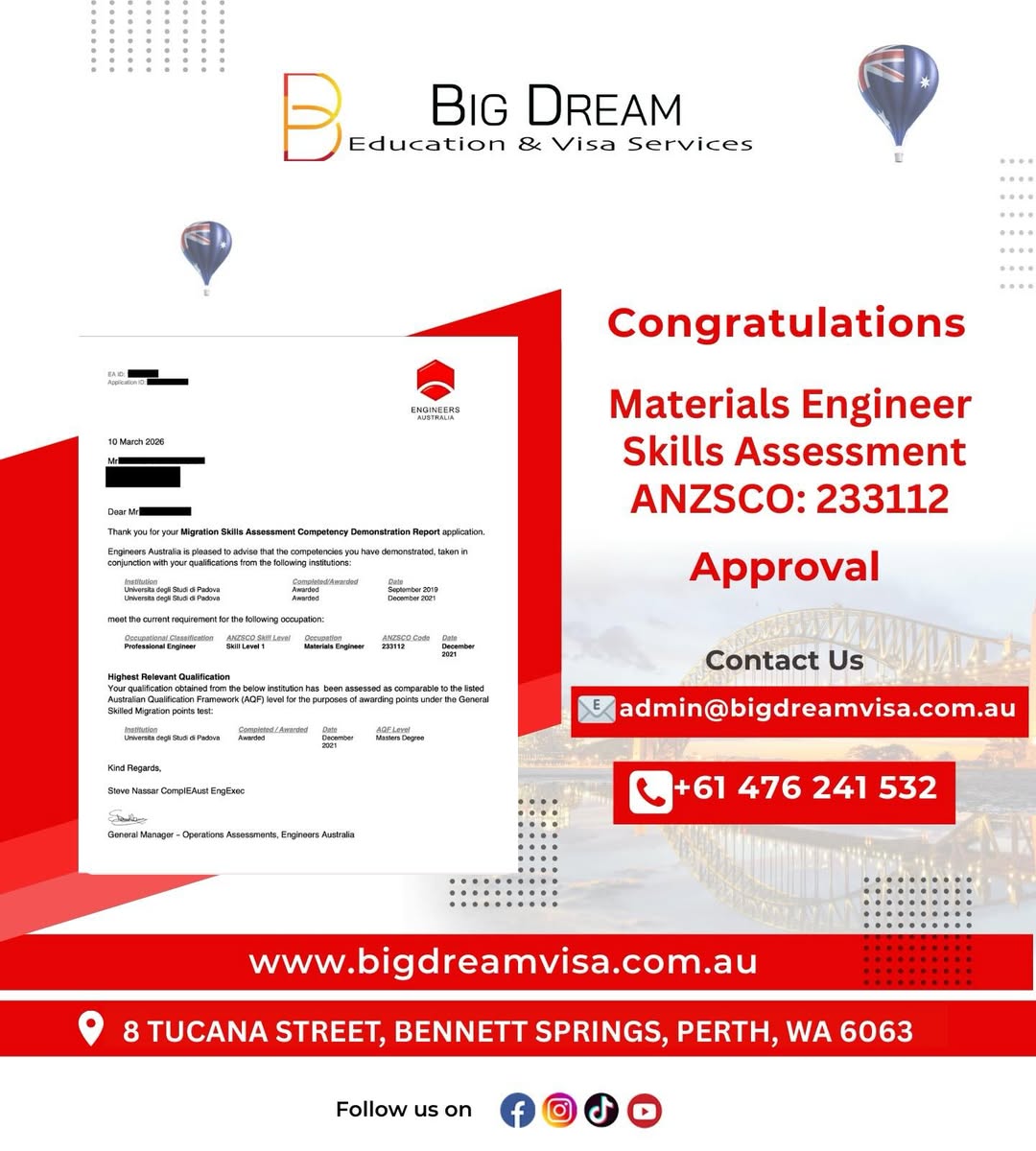 Education pathway visual for Big Dream Education & Visa Services